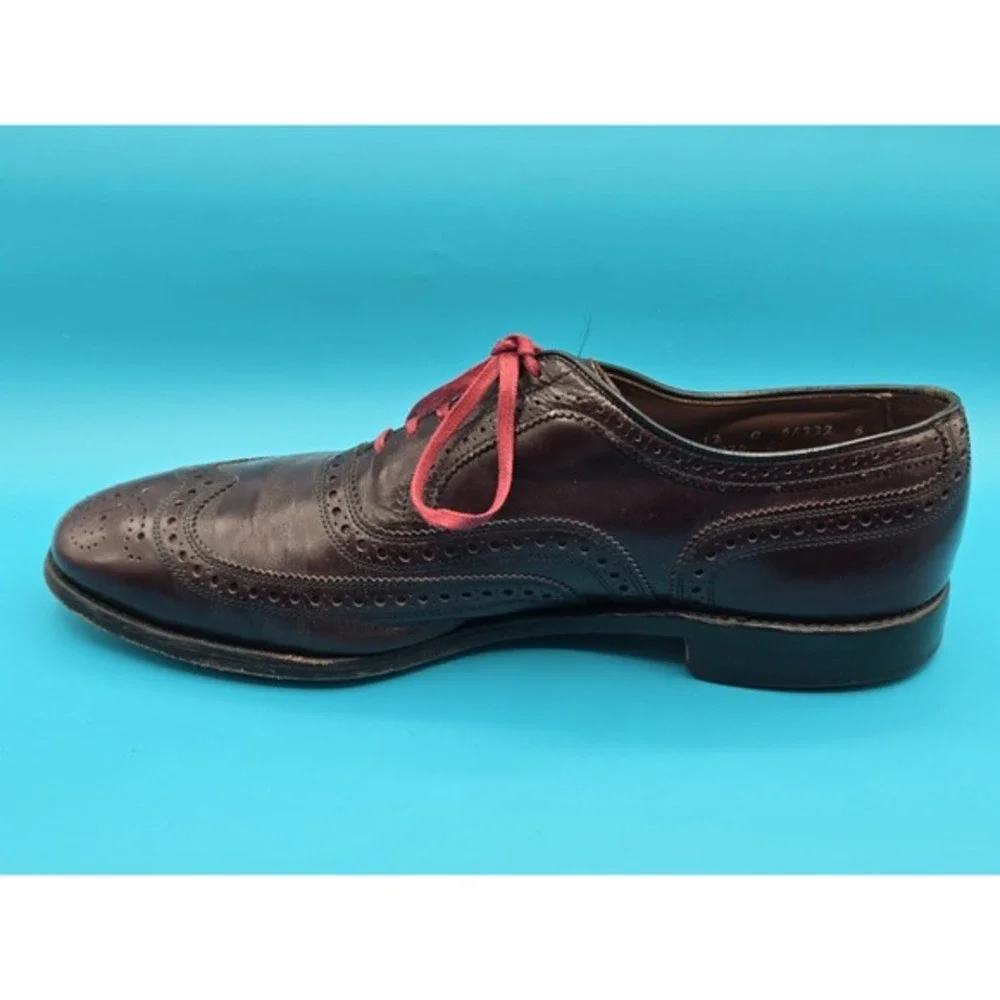 Allen Edmonds McAllister Shoes Burgundy Men Size 12 C Made USA Businessman Dress